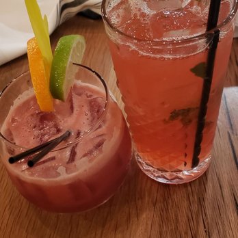 Primrose Table - Sangria and the non alcoholic drink with a shot of titos added to it - Desserts Near Me - Murfreesboro, Tennessee