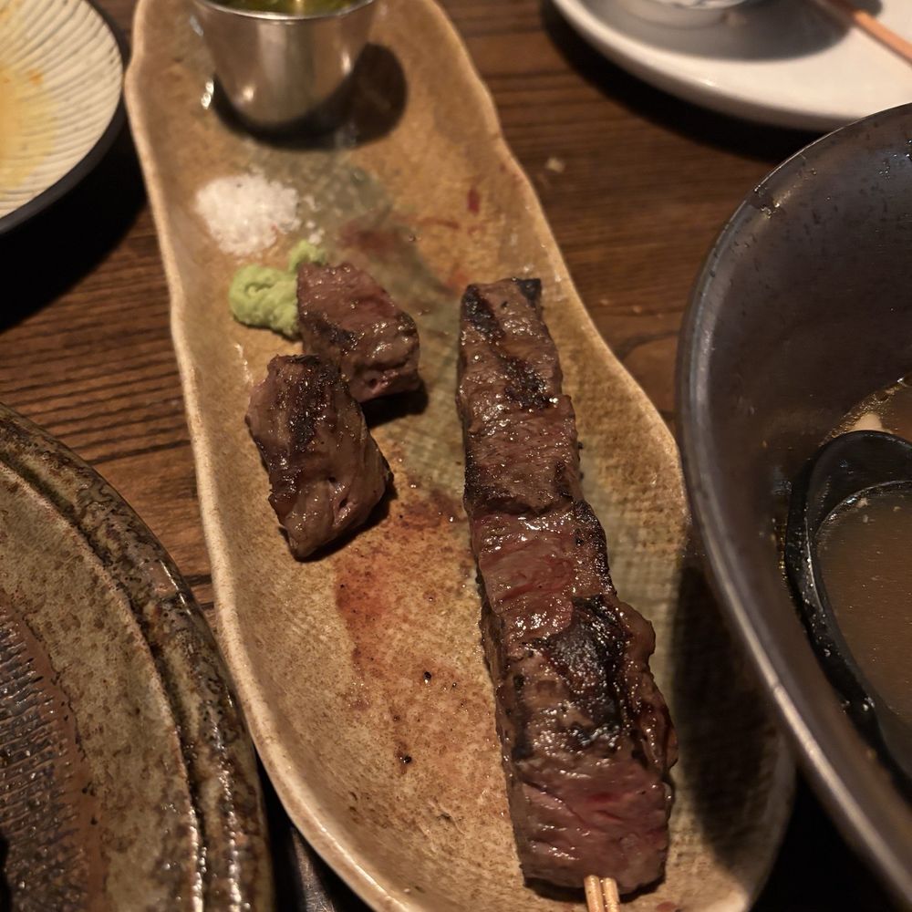 Ukiah - Partially eaten Wagyu skewers. So good!! - Japanese Near Me - Asheville, North Carolina Ukiah - Partially eaten Wagyu skewers. So good!! - Japanese Near Me - Asheville, North Carolina
