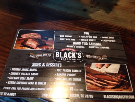 Menu photo 7 Black's Barbecue Austin Austin, TX Menu photo 7 Black's Barbecue Austin Austin, TX