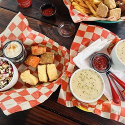 Sellwood Fish and Chips - Half & Half - Regular X 2: salmon, halibut, yellow fin tuna, chilli catfish New England Clam Chowder - Cup(dairy 8oz)
