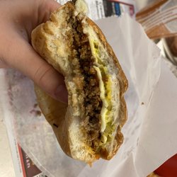 Red & Trudy's Restaurant - Cheeseburger w/ Ketchup, Mustard, & relish.