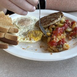 Lakeville Family Restaurant - Eggs, sausage patties, home fries, and toast