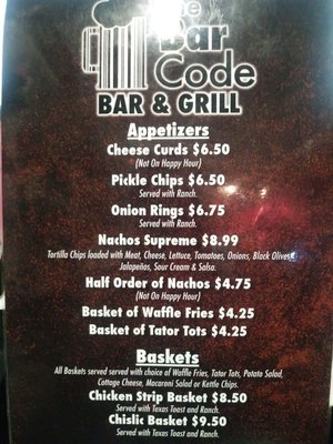 Menu photo 2 The Barcode Bar and Grill Sioux Falls, SD