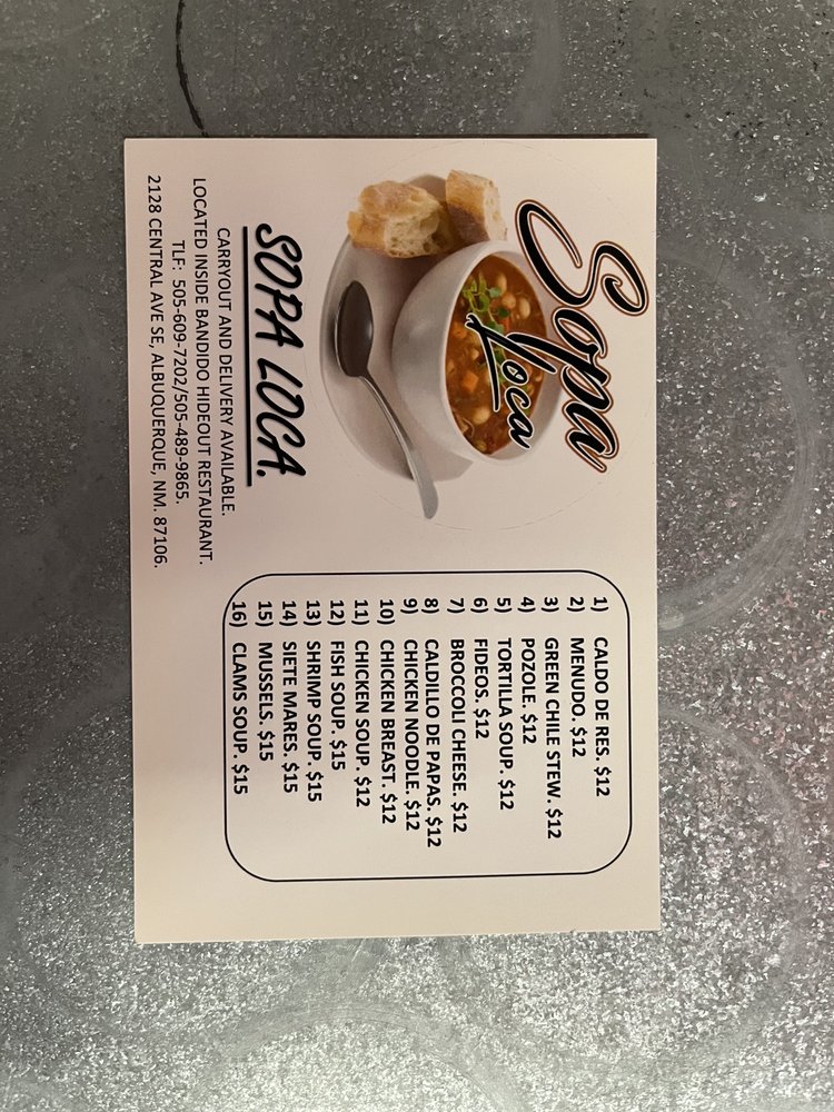 SOPA LOCA 2128 Central Ave SE, Albuquerque, New Mexico Food