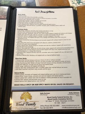 Menu photo 6 Kasagiri Restaurant Tehachapi, CA