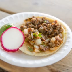 Elsy's Antojitos - Taco (carne asada) $1.50.  Sorry, took a bite, ha ha.