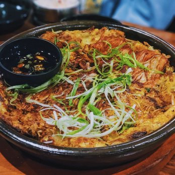 Maht Gaek - Seafood and green onion pancake - Korean Near Me - Plano, Texas Maht Gaek - Seafood and green onion pancake - Korean Near Me - Plano, Texas