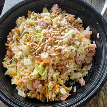 Pie-O-Mine Greens - Create-your-own salad with iceberg lettuce, ham, feta and ranch dressing - Pizza Near Me - Tonawanda, New York Pie-O-Mine Greens - Create-your-own salad with iceberg lettuce, ham, feta and ranch dressing - Pizza Near Me - Tonawanda, New York