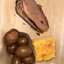 KRB’s Klinger's Real Barbecue - Beef brisket, baby reds, cornbread