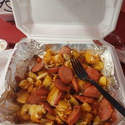 Mark’s Snack Shack - Sausage and taters