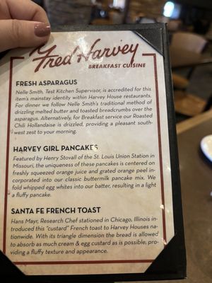 Menu photo 1 The Fred Harvey Restaurant Williams, AZ Menu photo 1 The Fred Harvey Restaurant Williams, AZ