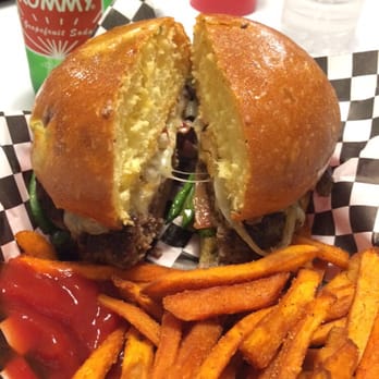 Stanton's City Bites - Chipotle burger, sweet potato fries with cajun seasoning and chummy rummy grapefruit soda. - Burgers Near Me - Houston, Texas