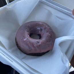 Vegan, gluten free, FODMAP friendly, probably also paleo friendly donut. Tasty and satisfying. Don't knock it till you try it!