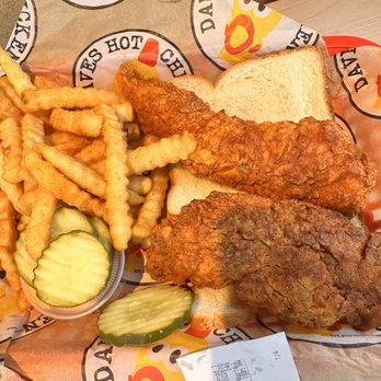 Dave's Hot Chicken - #Dave's #1 2 Tenders w/ Fries extra hot - Halal Near Me - Visalia, California Dave's Hot Chicken - #Dave's #1 2 Tenders w/ Fries extra hot - Halal Near Me - Visalia, California