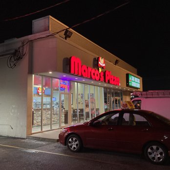 Marco's Pizza - Storefront is really colorful at night - Pizza Near Me - Houston, Texas Marco's Pizza - Storefront is really colorful at night - Pizza Near Me - Houston, Texas