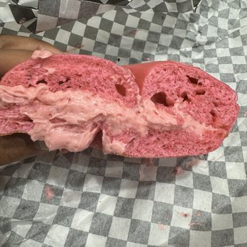 The Bagel Hole - Strawberry bagel with strawberry cream cheese - Bagels Near Me - Cumming, Georgia The Bagel Hole - Strawberry bagel with strawberry cream cheese - Bagels Near Me - Cumming, Georgia
