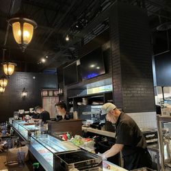 Kodo Sushi Bar - Working at the sushi bar- note 4 rollers!!