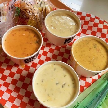 Pike Place Chowder - Pacific Place - 4-Cup Chowder Sampler - Seafood Near Me - Seattle, Washington Pike Place Chowder - Pacific Place - 4-Cup Chowder Sampler - Seafood Near Me - Seattle, Washington