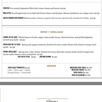 Asadero Prime - Menu page 1 - Mexican Near Me - Kent, Washington Asadero Prime - Menu page 1 - Mexican Near Me - Kent, Washington