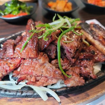 Miso Tofu Bbq - a plate of meat and vegetables - Korean Near Me - La Crescenta, California