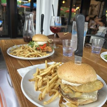 Flipside Burgers and Bar - Chip & Dip Burger and Burrata Burger (sub fried chicken) - Burgers Near Me - Milford, Connecticut Flipside Burgers and Bar - Chip & Dip Burger and Burrata Burger (sub fried chicken) - Burgers Near Me - Milford, Connecticut
