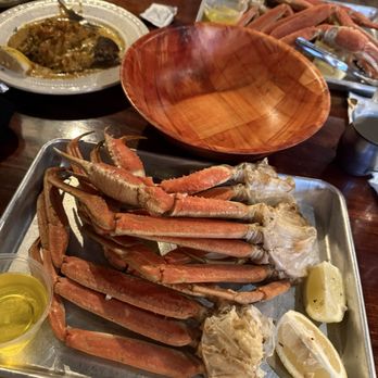 Crabdaddy's Seafood Grill - Snow Crab legs and grouper with crawfish sauce - Seafood Near Me - Saint Simons Island, Georgia