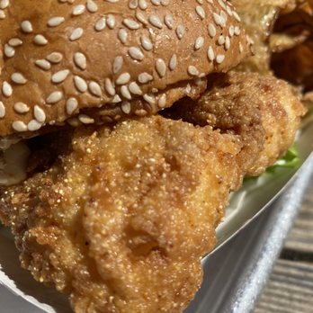 Big Ray's Fish Camp - close up of the beautiful grouper sandwich - Seafood Near Me - Tampa, Florida