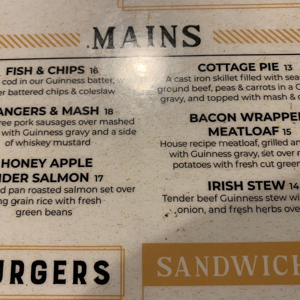 Molly's Irish Pub - Menu - Pubs Near Me - Warrenton, Virginia