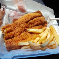 Sea House Fish Market - Basa Fish filet and chips partially eaten....yes it was bigger
