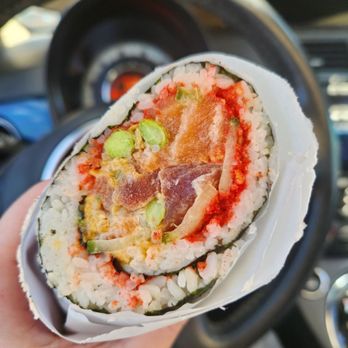 Poke Wave - Inside of sushi burrito with hot cheetos! - Poke Near Me - Tempe, Arizona