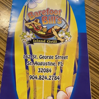 Barefoot Bill's Island Grill - a sign for barefoot bill's - Caribbean Near Me - St. Augustine, Florida