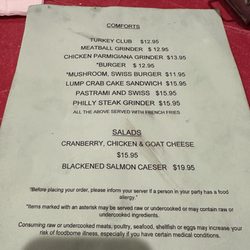 Henry's - Menu (they also have specials on the chalkboard)