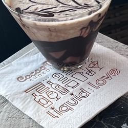 Cocoa Dolce Artisan Chocolates - Espresso martini.  Blended with chocolate drizzle. My go-to drink for the patio!
