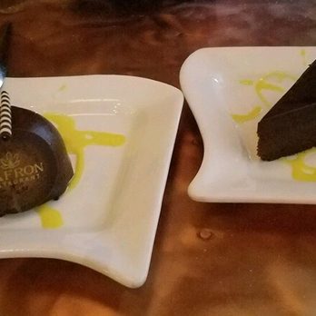 Zafron Restaurant - Chocolate Mousse (left) and Chocolate Decadent Cake (right) - Persian/Iranian Near Me - Sandy Springs, Georgia Zafron Restaurant - Chocolate Mousse (left) and Chocolate Decadent Cake (right) - Persian/Iranian Near Me - Sandy Springs, Georgia