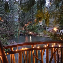 Overlooking the fish pond. Overlooking the fish pond.