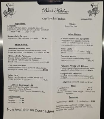Menu photo 3 Boo's Kitchen Mount Airy, NC