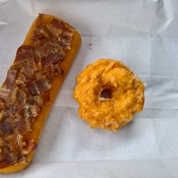 Aurora Donuts - Peppered Bacon Maple Bar and French Cruller - Donuts Near Me - Seattle, Washington