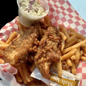 The Kilted Kod - 2 piece fish n chips ($10) with cole slaw ($1.50) - Seafood Near Me The Kilted Kod - 2 piece fish n chips ($10) with cole slaw ($1.50) - Seafood Near Me