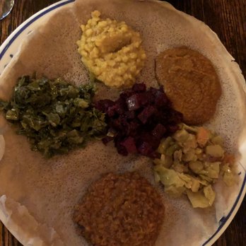 Tsion Cafe - Vegan combo for two. Delicious and filling. - Ethiopian Near Me - New York, New York