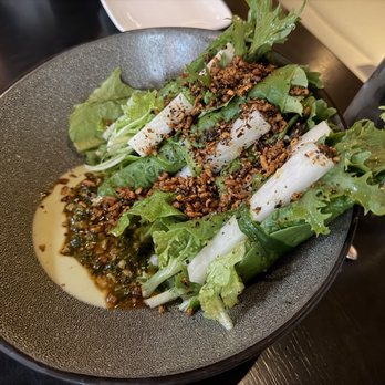 Uchi Denver - lettuce wrap daikon fried garlic edamame - Japanese Near Me - Denver, Colorado Uchi Denver - lettuce wrap daikon fried garlic edamame - Japanese Near Me - Denver, Colorado