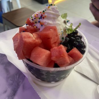 Snack Mood 小吃工坊 - Small Watermelon Shaved Ice 3/5... ice is so big and chunky - Bubble Tea Near Me - Flushing, New York Snack Mood 小吃工坊 - Small Watermelon Shaved Ice 3/5... ice is so big and chunky - Bubble Tea Near Me - Flushing, New York