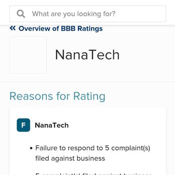 Nana Tech - BBB ratings showing they are scammers officially! - Computers Near Me - Port Alberni, British Columbia Nana Tech - BBB ratings showing they are scammers officially! - Computers Near Me - Port Alberni, British Columbia