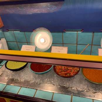 Dos Coyotes Border Cafe - Salsa Bar up close so you can read the signs - Tex-Mex Near Me - San Ramon, California Dos Coyotes Border Cafe - Salsa Bar up close so you can read the signs - Tex-Mex Near Me - San Ramon, California