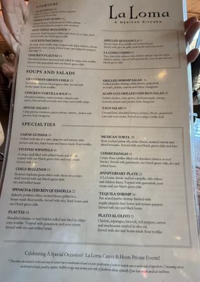Menu photo 4 La Loma Denver, CO