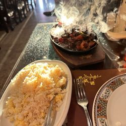 Dragon del Mar II - Egg fried rice and Sizzling Beef with Black Bean sauce.