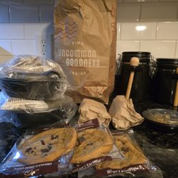 Chicken noodles, baguettes, and chocolate chip cookies Chicken noodles, baguettes, and chocolate chip cookies