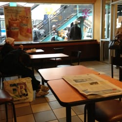 They have tables but you may not use the bathroom.