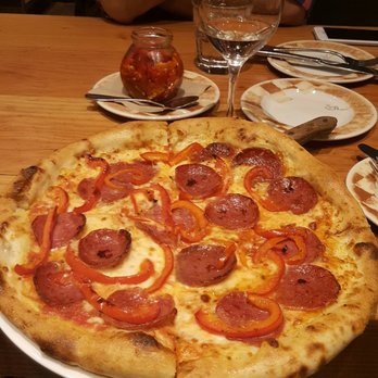Cibo Wine Bar - My oily limp pizza. There is a lot of oil on the crust which is hard to see in the photo - Wine Bars Near Me - Toronto, Ontario