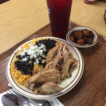 Pipo's Restaurant - Shredded pork over rice and black beans with plantains on the side. Yum! - Cuban Near Me - Tampa, Florida Pipo's Restaurant - Shredded pork over rice and black beans with plantains on the side. Yum! - Cuban Near Me - Tampa, Florida