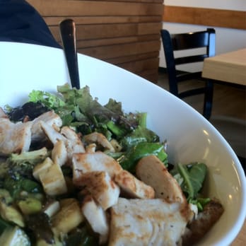 The Chopped Leaf - Sunshine salad- spring mix, cucumbers, mozzarella, avocado and apples with Goddess. Protein is an additional $3 - Salad Near Me - Edmonton, Alberta